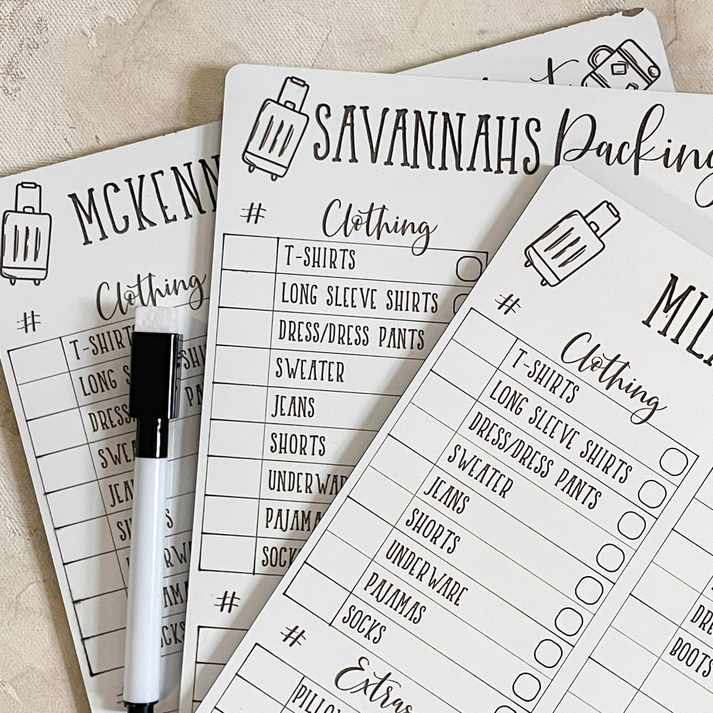 Whiteboard Packing List – Script and Grain