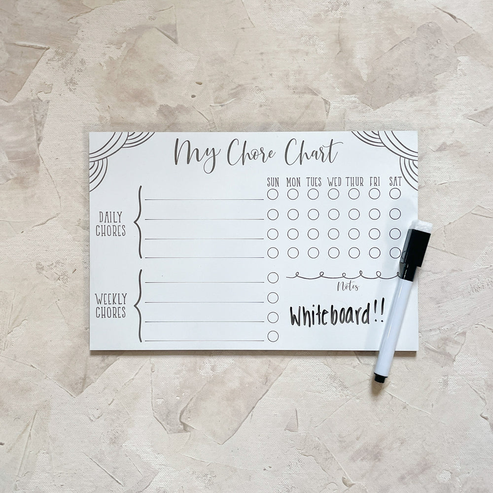 Chore Chart White Board for Kids