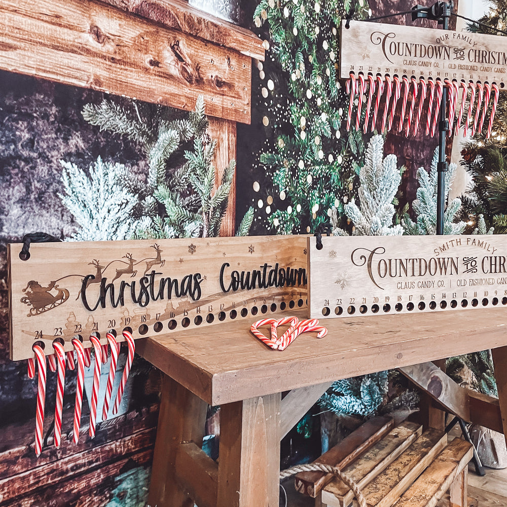 Countdown Until Christmas Candy Cane Sign