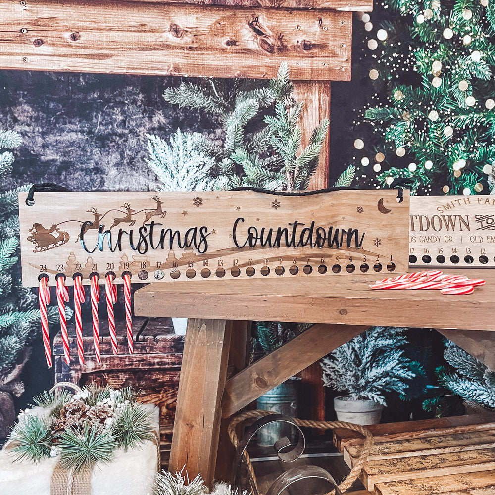 Countdown Until Christmas Candy Cane Sign