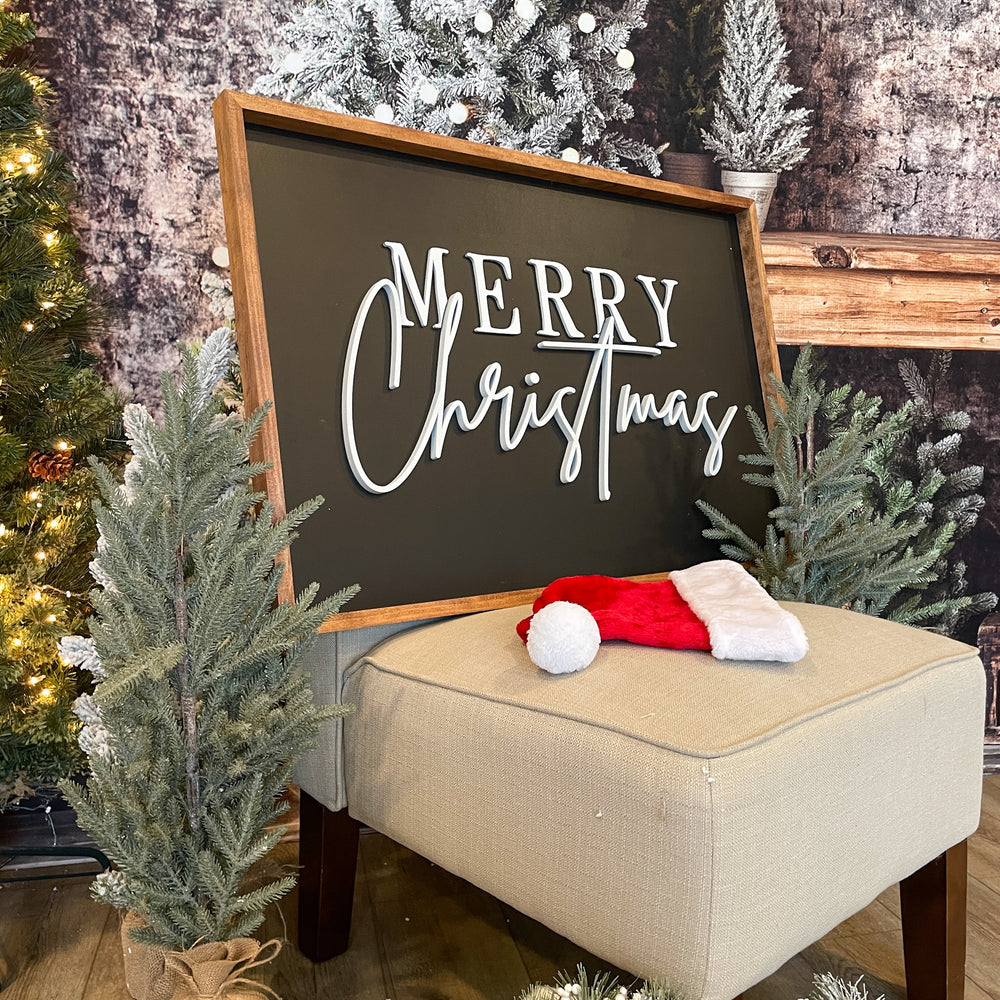 Merry Christmas Modern Farmhouse Style Sign