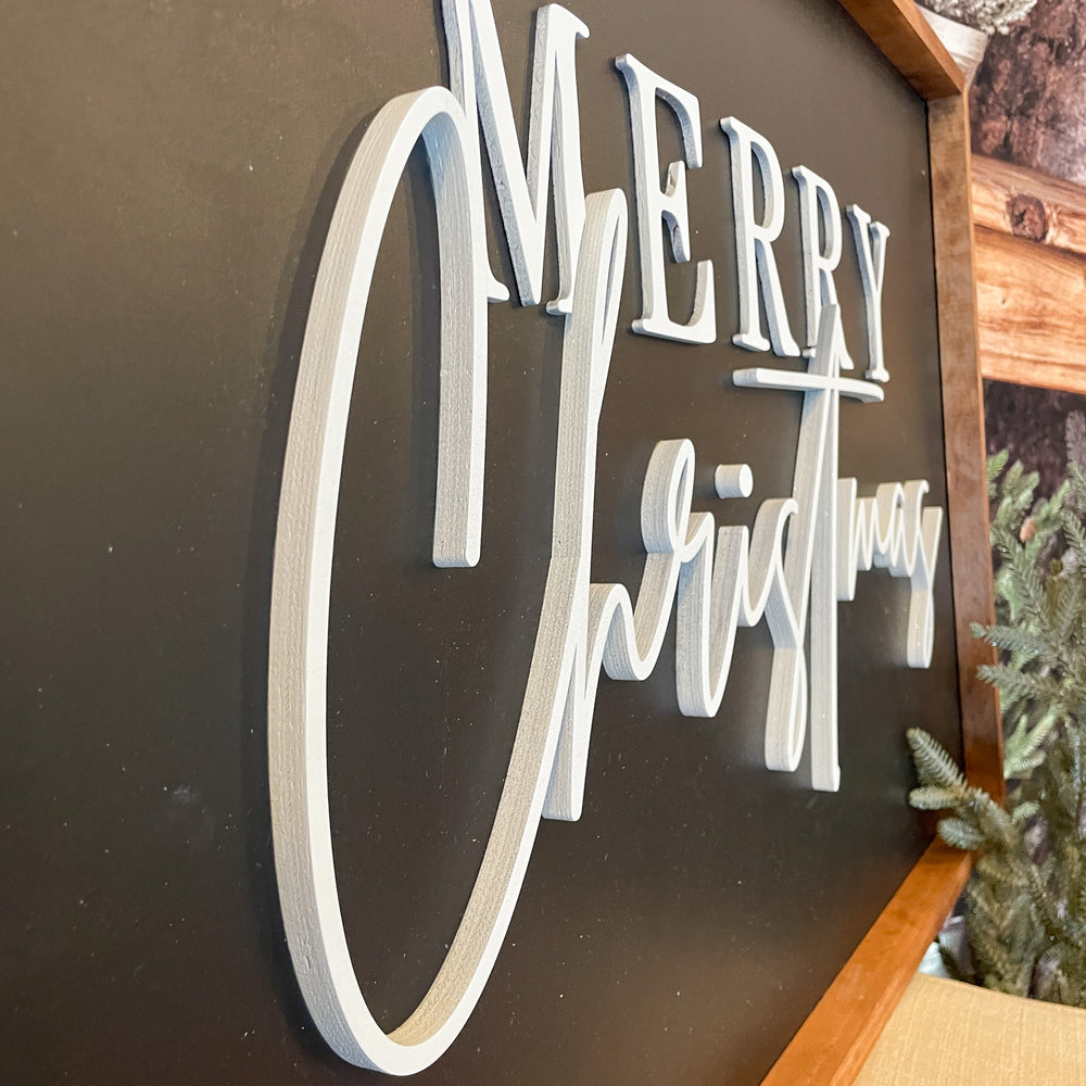 Merry Christmas Modern Farmhouse Style Sign