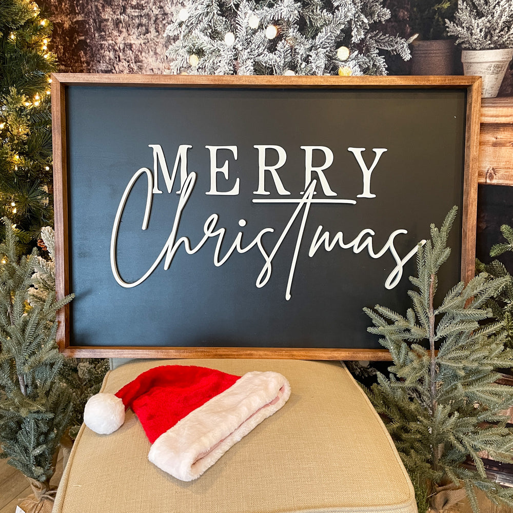 Merry Christmas Modern Farmhouse Style Sign