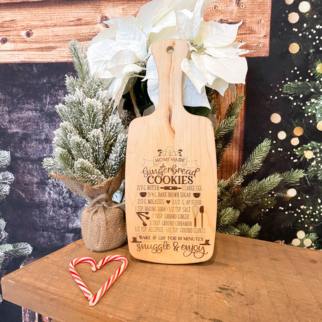 Gingerbread Recipe Cutting Board – Script and Grain
