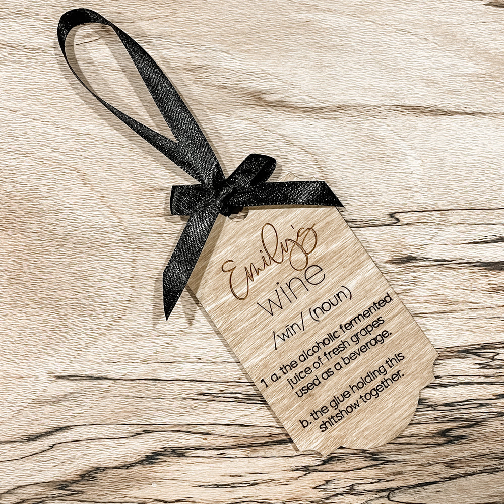 "Wine Defined" Personalized Wine Bottle Gift Tag