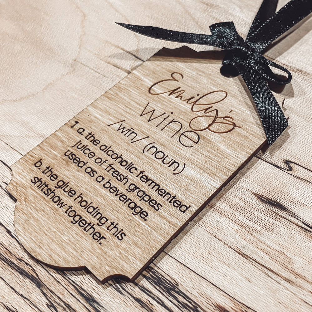 "Wine Defined" Personalized Wine Bottle Gift Tag