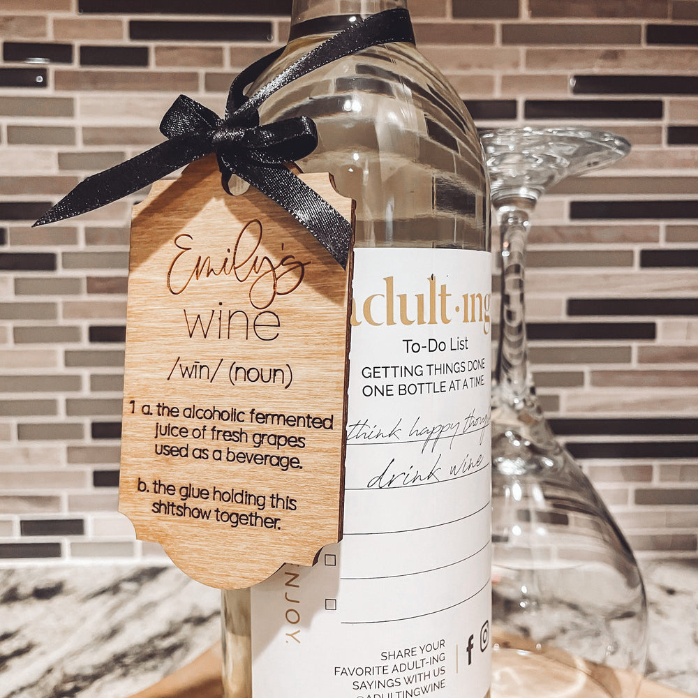 "Wine Defined" Personalized Wine Bottle Gift Tag
