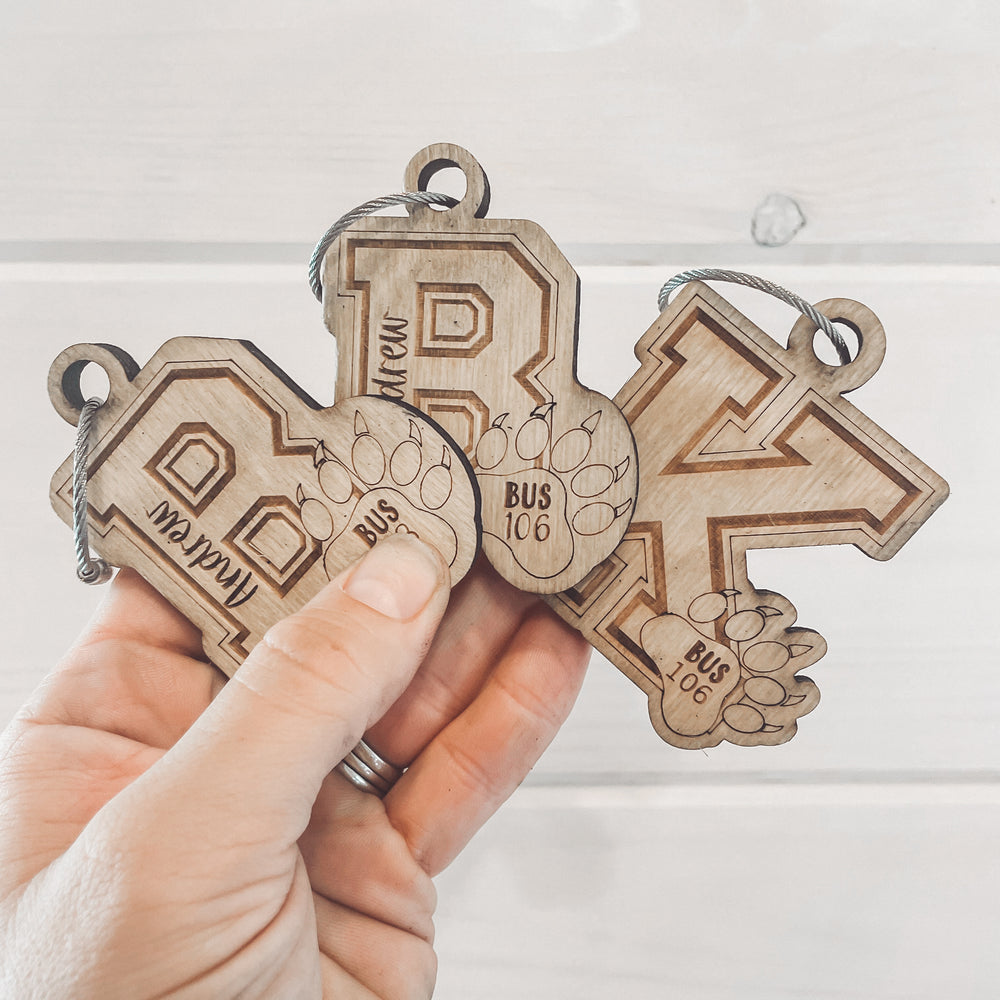 Kids School Bus Bag Tags