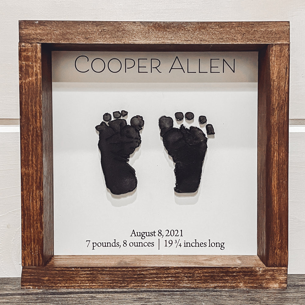 Baby Footprint Farmhouse Sign