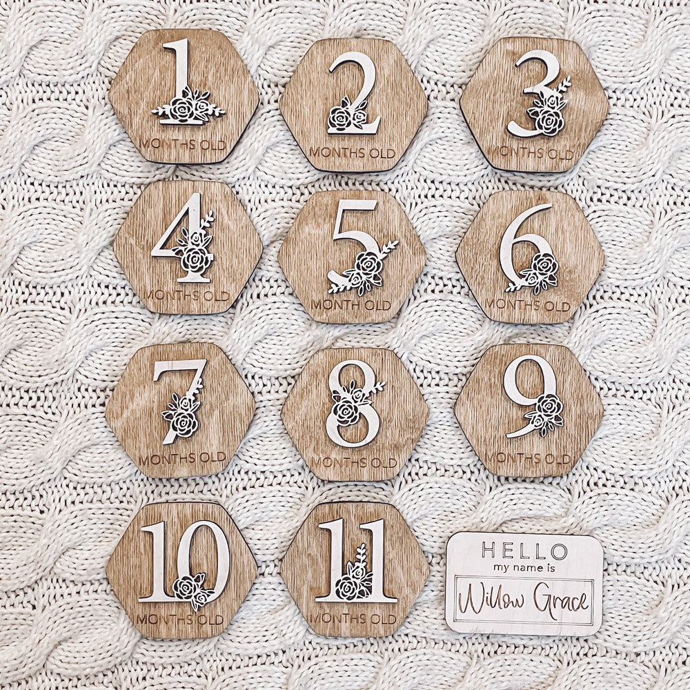 Floral Milestone Prop for Baby