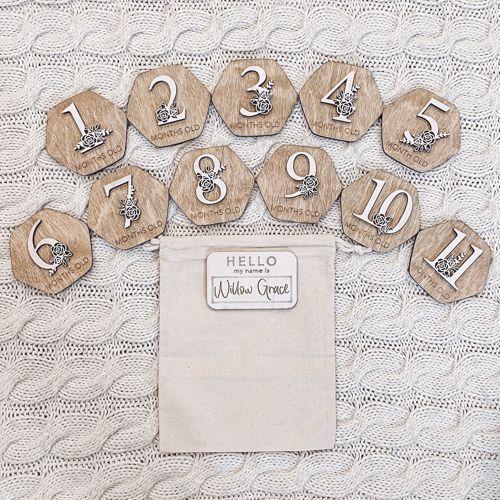 Floral Milestone Prop for Baby