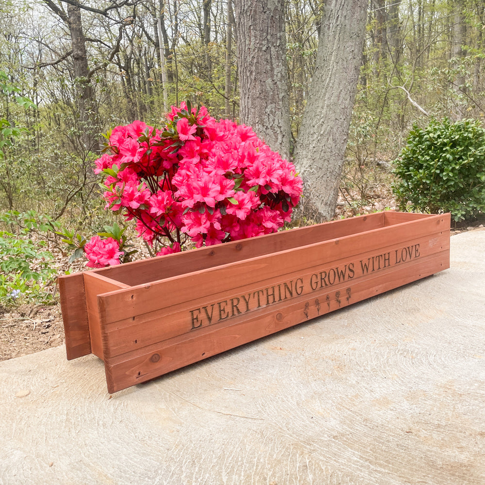 wood planters box Bouquet Bar: Engraved Wooden Planters Box – Script and Grain