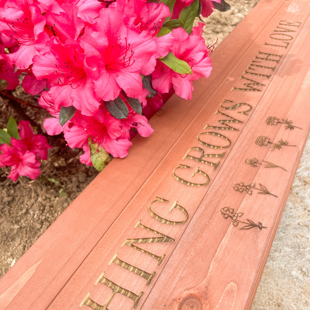 Bouquet Bar: Engraved Wooden Planters Box