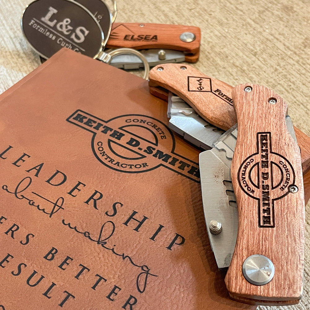 Igf Script Engraving Engraved Utility Knives – Script and Grain