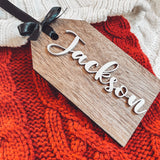 Wooden Stocking Name Tags - Double Layer