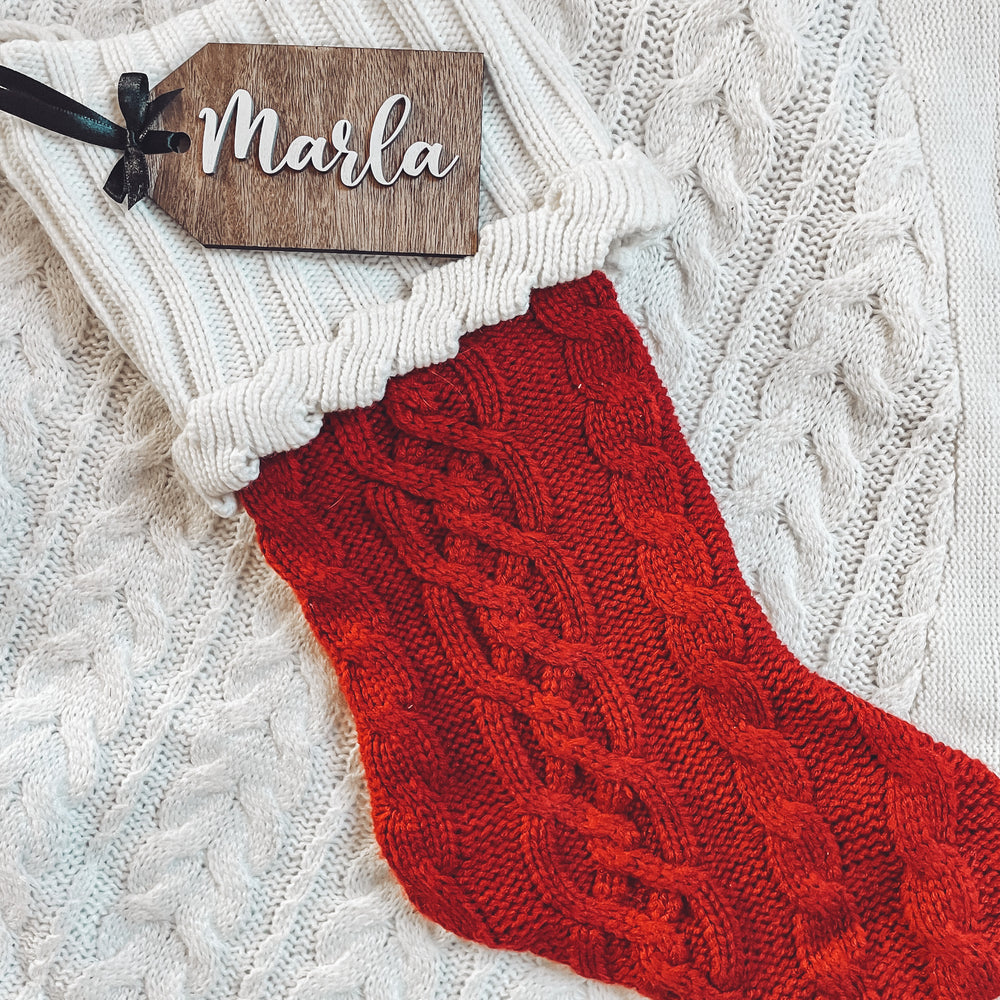 Wooden Stocking Name Tags - Double Layer