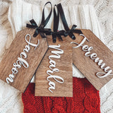 Wooden Stocking Name Tags - Double Layer