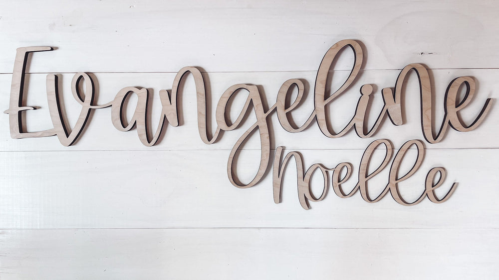 Frameless Wooden Name Sign for Nursery