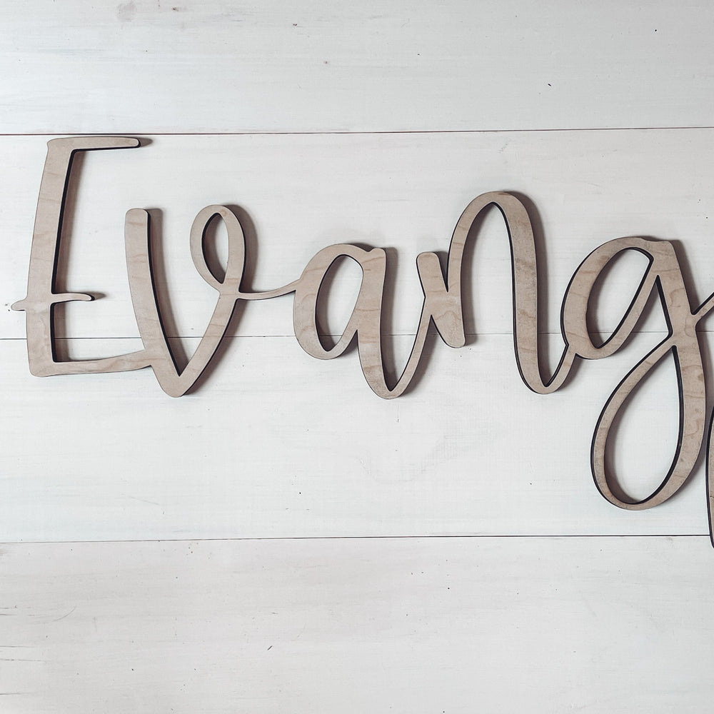 Frameless Wooden Name Sign for Nursery