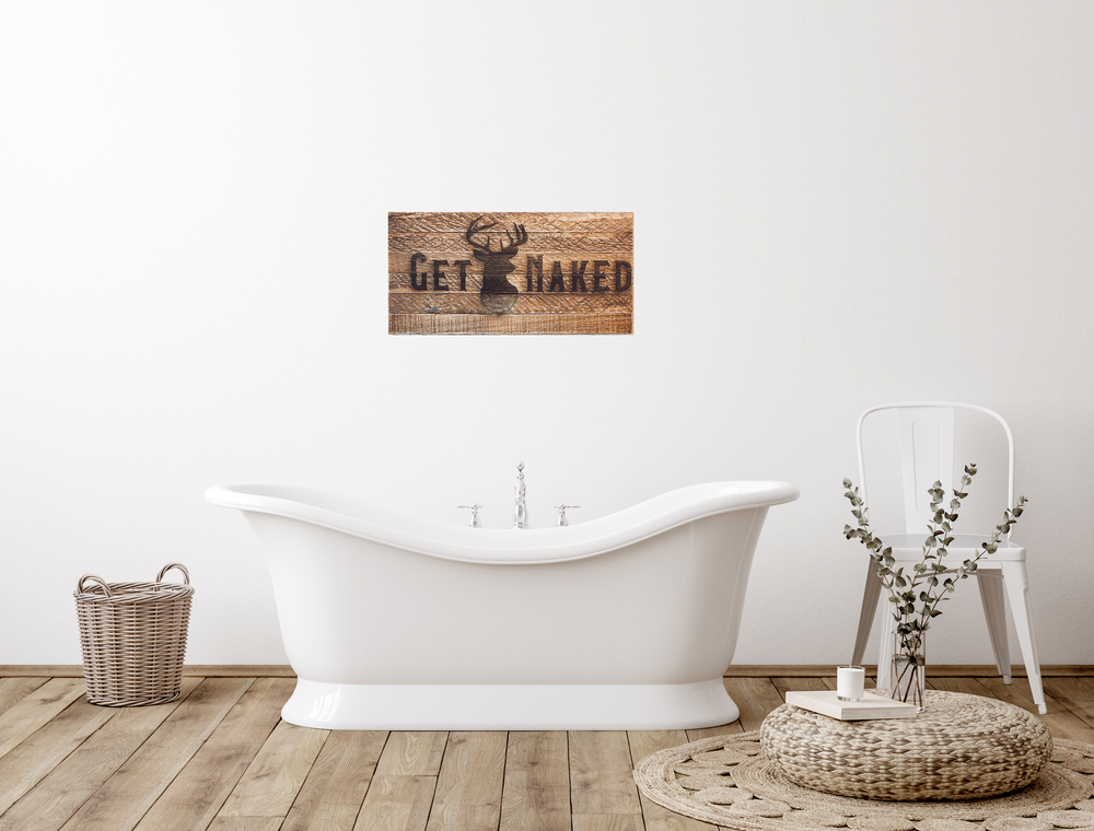 Get Buck Naked Lath Sign